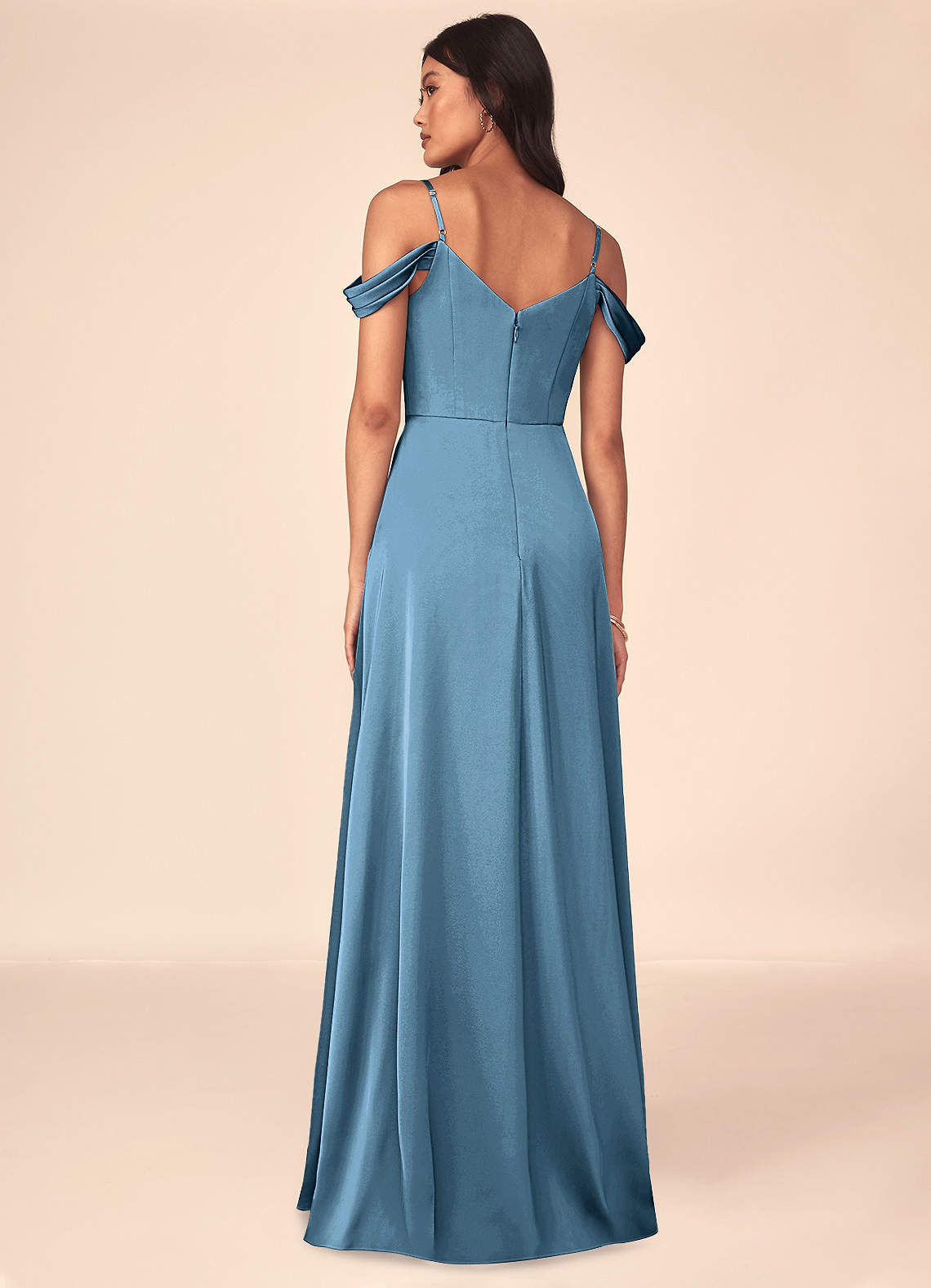 Ocean Stretch Satin Dress-AZ41961015-final sale