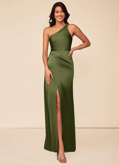 Maron Stretch Satin Dress-AZ61134968-final sale