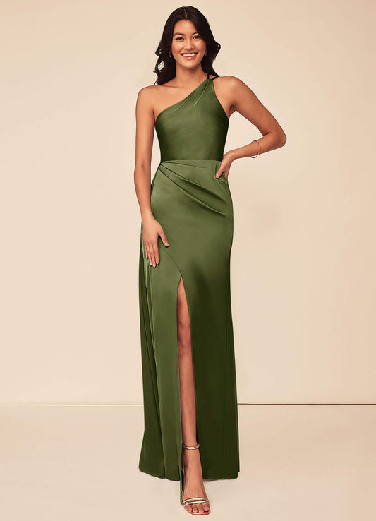 Maron Stretch Satin Dress-AZ61134968-final sale