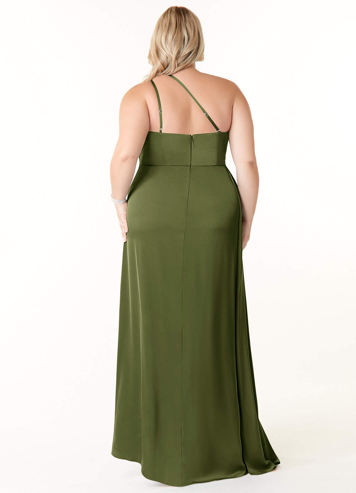Maron Stretch Satin Dress-AZ61134968-final sale
