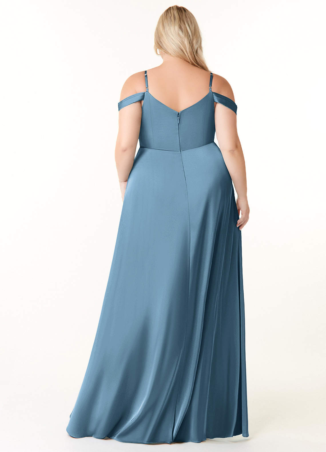 Ocean Stretch Satin Dress-AZ41961015-final sale
