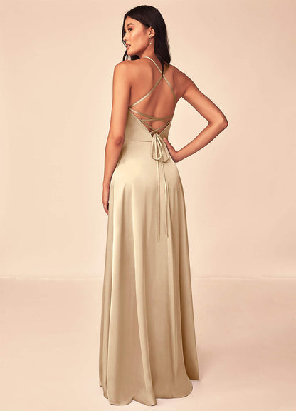Mei Stretch Satin Dress-AZ97533009-final sale