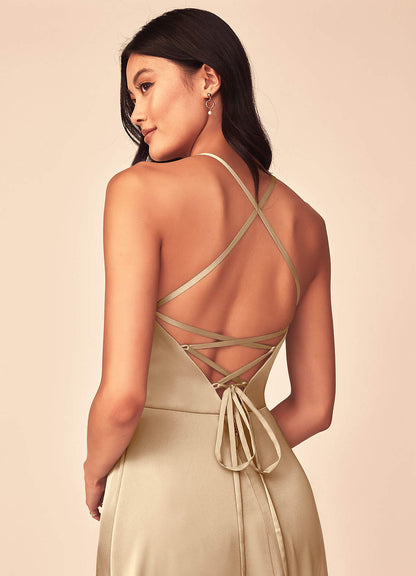 Mei Stretch Satin Dress-AZ97533009-final sale