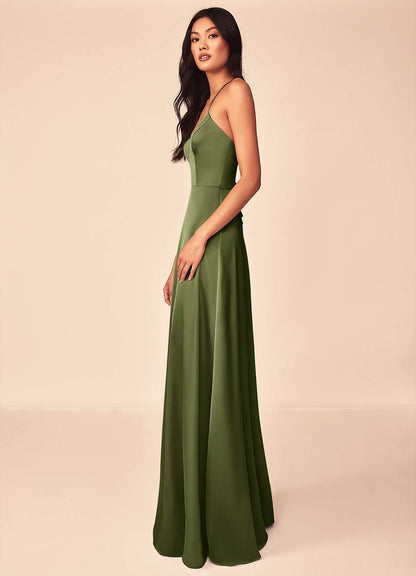 Mei Stretch Satin Dress-AZ12971669-final sale