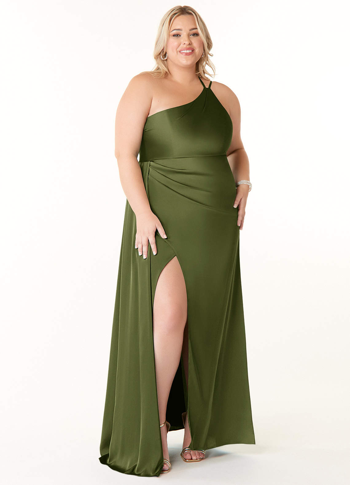 Maron Stretch Satin Dress-AZ61134968-final sale