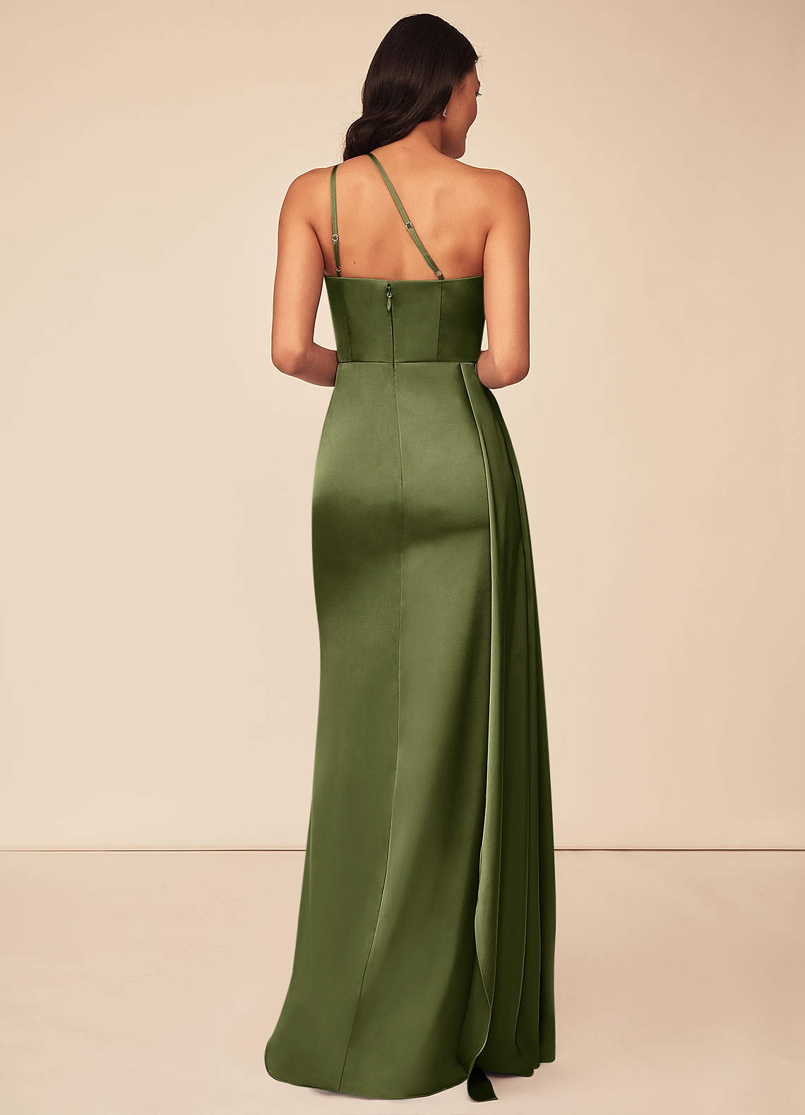 Maron Stretch Satin Dress-AZ61134968-final sale