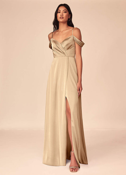 Ocean Stretch Satin Dress-AZ87897882-final sale